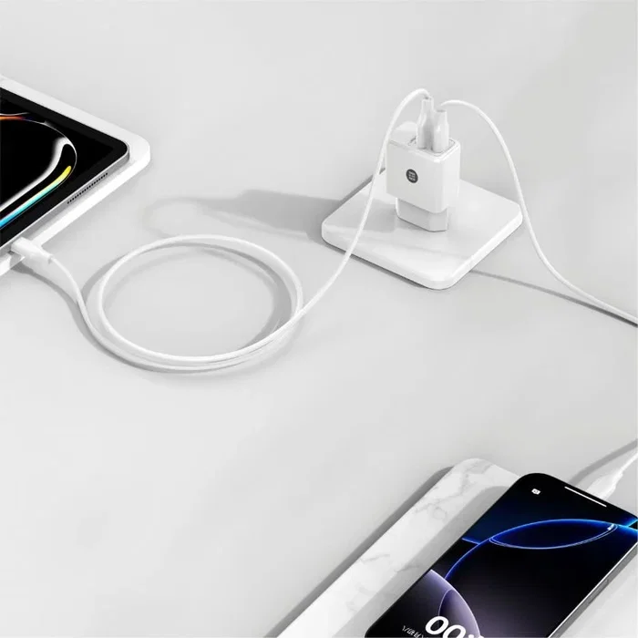 Tech One Tech TEC2412 Cargador de Pared Doble USB-C y USB-A 12W Blanco